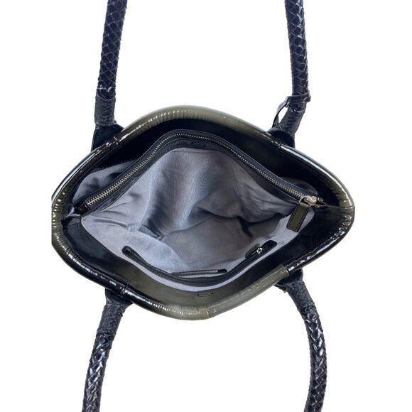 Elliot Lucca Women’s Black Shoulder Bag Braided Handles Magnetic Closure Sz M - Picture 9 of 14